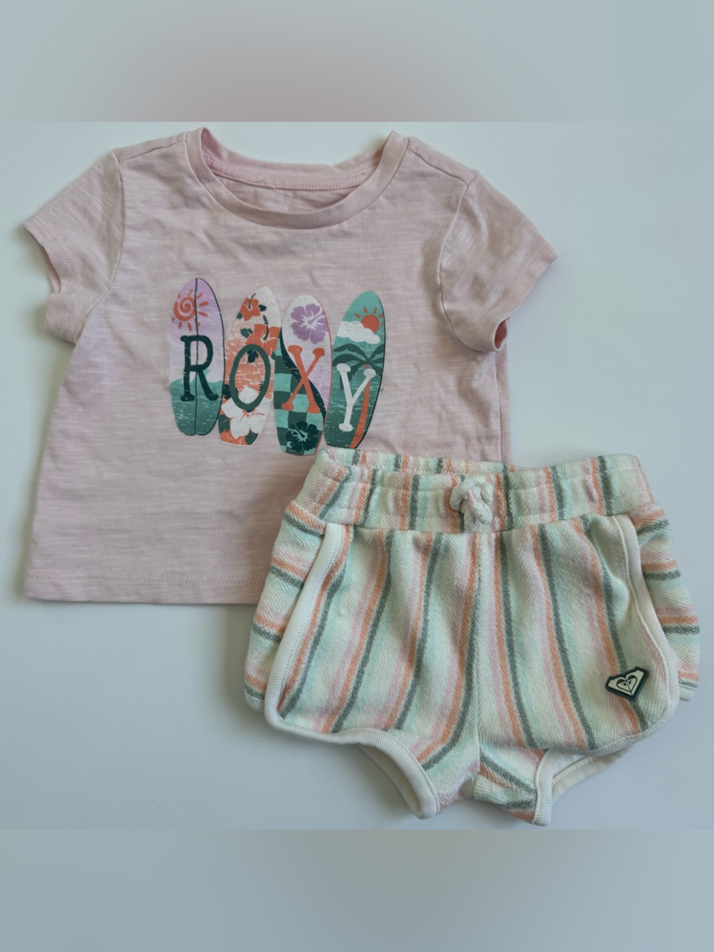 Roxy - Pastel Stripe Knit Set in Pink, Mint & Peach